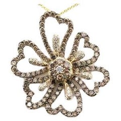 Pendentif LeVian avec diamants Vanilla de 3/8 carats et diamants chocolat de 1 7/8 carat