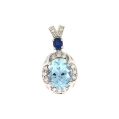Le Vian-Anhnger mit blauem Beeren-Saphir und Meeresblauem Aquamarin