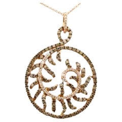 Le Vian Pendentif avec diamants chocolat et diamants Vanilla sertis en 18 carats 