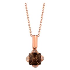 Le Vian Pendant Featuring Chocolate Quartz Vanilla Diamonds Set in 14K