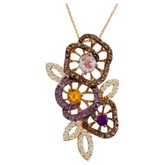 Le Vian-Pendelleuchte mit Cinnamon-Citrin, Trauben- Amethyst und Baumwoll- Candy Amet