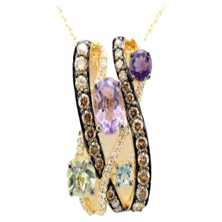 Le Vian Pendant Featuring Cotton Candy Amethyst, Mint Julep Quartz For