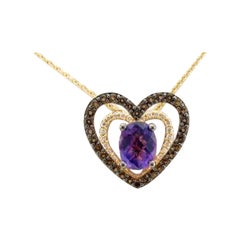 Le Vian Pendant Featuring Grape Amethyst, Chocolate Quartz Vanilla Diamonds