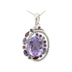 Le Vian Pendant Featuring Grape Amethyst, Raspberry Rhodolite