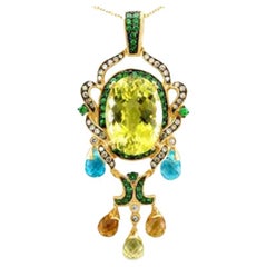 Le Vian Pendant Featuring Lemon Quartz, Blue Topaz, Cinnamon Citrine, Forest