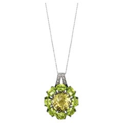 Le Vian Pendant featuring Lemon Quartz, Green Apple Peridot Vanilla Diamonds 