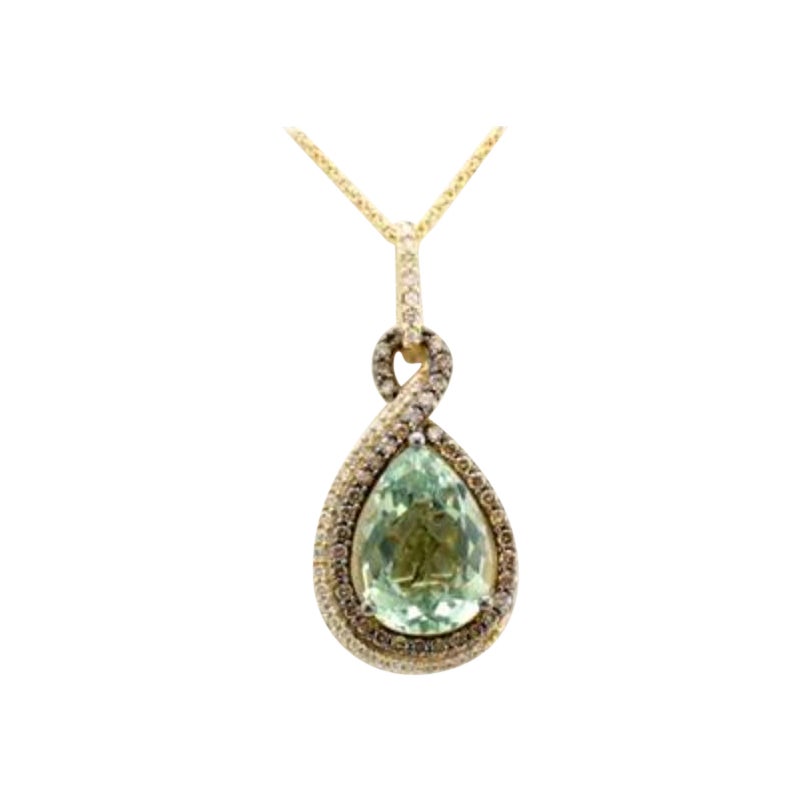 Le Vian Pendant Featuring Mint Julep Quartz Chocolate Diamonds