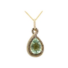 Le Vian Pendant Featuring Mint Julep Quartz Chocolate Diamonds