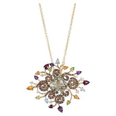 Le Vian Pendant Featuring Mint Julep Quartz, Multicolor Semiprecious, Blue Top