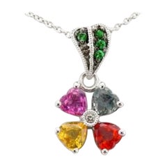 Le Vian-Pendelleuchte mit mehrfarbigem Saphir, Waldgrnem Tsavorit Vanilla