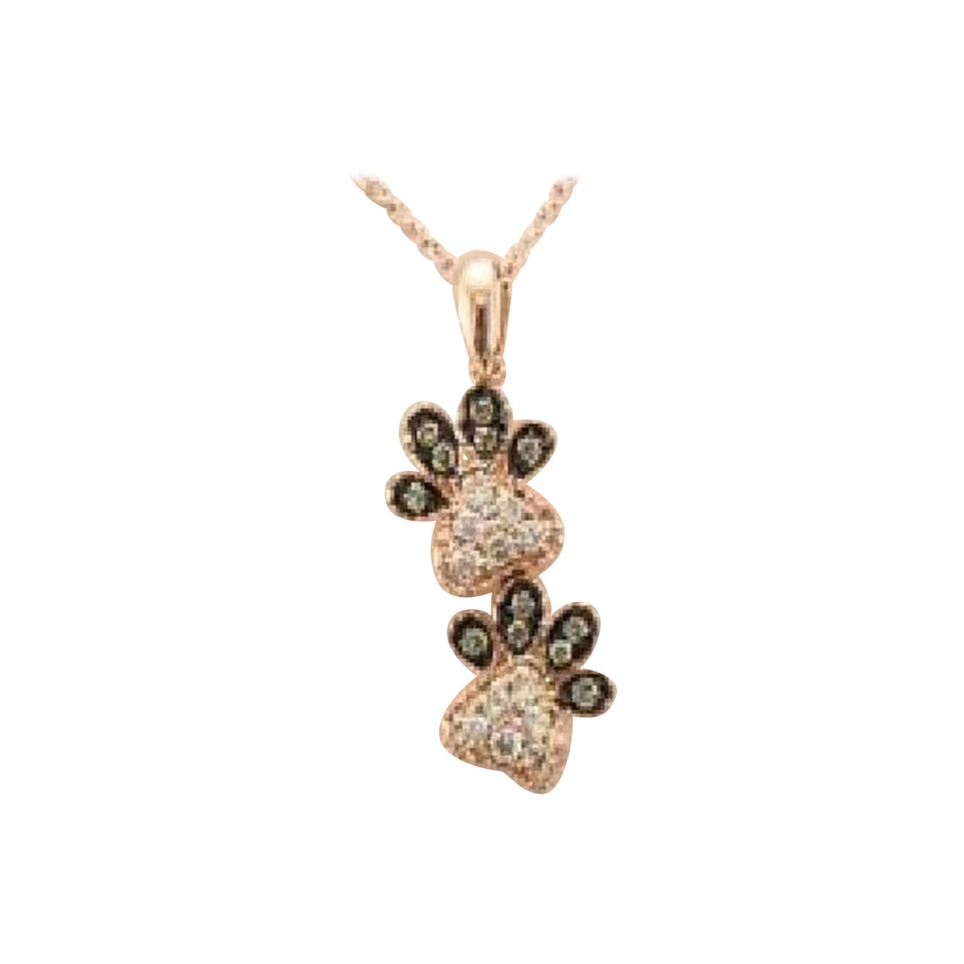 Le Vian-Anhnger mit nudefarbenen Diamanten und schokoladenbraunen Diamanten, gefasst in 14k im Angebot