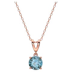 Le Vian Pendant Featuring Ocean Blue Topaz Set in SLV Strawberry Gold