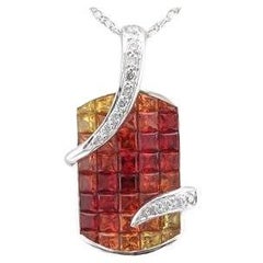 Le Vian-Anhnger mit orangefarbenem Saphir aus 14 Karat Vanilla-Gold