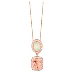 Le Vian Pendant Featuring Peach Morganite, Neopolitan Opal Vanilla Diamonds