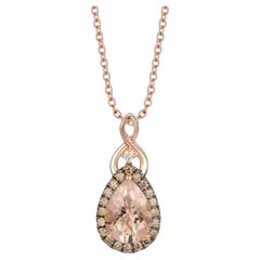 Le Vian Pendentif avec diamants couleur pche et morganite et diamants couleur chocolat