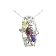 Le Vian Pendant Featuring Raspberry Rhodolite, Lemon Quartz, Grape Amethyst