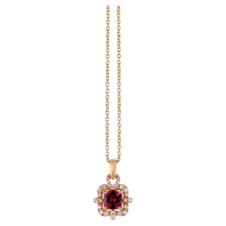 Le Vian Pendant Featuring Raspberry Rubellite Vanilla Diamonds Set in 14k For Sale