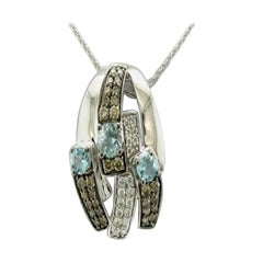 Le Vian Pendant featuring Sea Blue Aquamarine Chocolate Diamonds, Vanilla Di