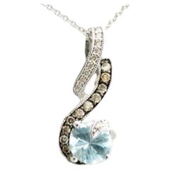 Le Vian Pendant Featuring Sea Blue Aquamarine Chocolate Diamonds