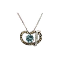 Le Vian-Anhnger mit Meeresblauem Aquamarin und schokoladenbraunen Diamanten, Vanilla
