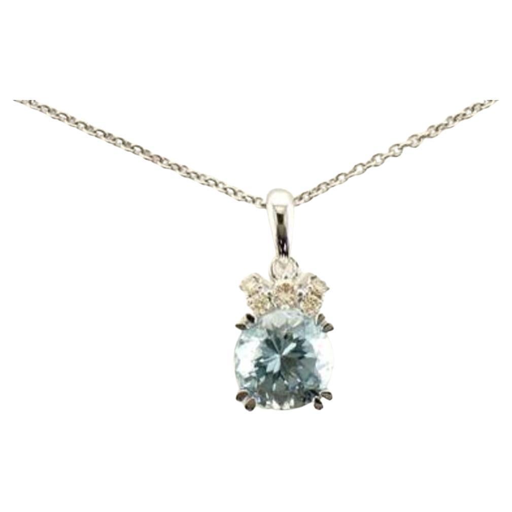 Le Vian Pendant Featuring Sea Blue Aquamarine Nude Diamonds Set in 14k For Sale