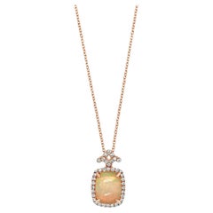 Le Vian Pendant - Neopolitan Opal Vanilla Diamonds - 14K Strawberry Gold