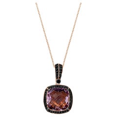 Ciondolo Le Vian, ametista rosa, diamanti neri, oro rosa 14K