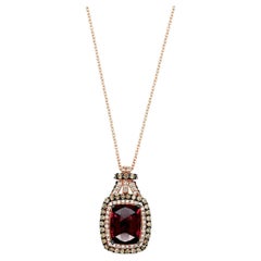 Le Vian Pendant, Rhodolite, Chocolate/Vanilla Diamonds 14K Strawberry Gold
