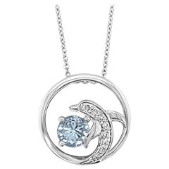 Le Vian Pendant, Sea Blue Aquamarine Vanilla Diamonds 14 Karat Vanilla Gold