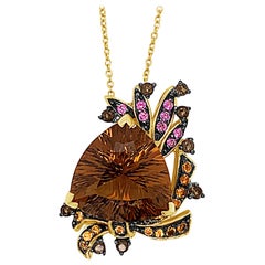 Le Vian Pendant Smoky Quartz, Rhodolite, Citrine, Spessartite, 14K Honey Gold