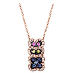 Le Vian Pendant, Yellow, Pink, Ceylon Sapphire 
White Diamonds in 14k Rose Gold