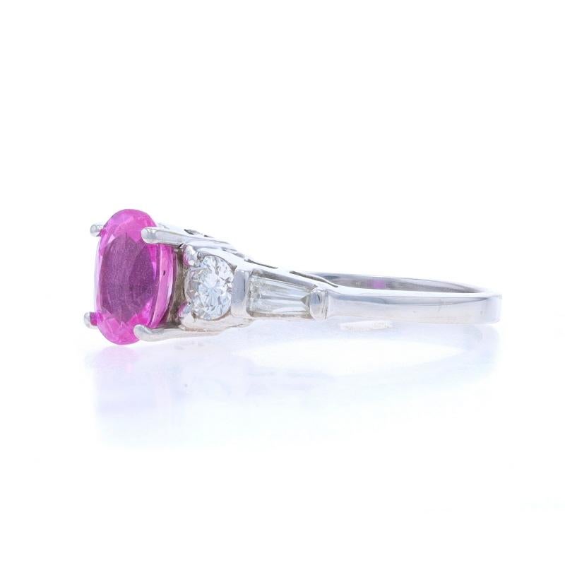 Taglio ovale Anello di fidanzamento con diamante e zaffiro rosa di Le Vian - Oro bianco 18k Ovale 2,27ctw in vendita