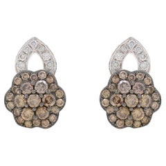 Le Vane Princess Alexandra - Orecchini a grappolo con diamanti in oro bianco 14k 1,22ctw