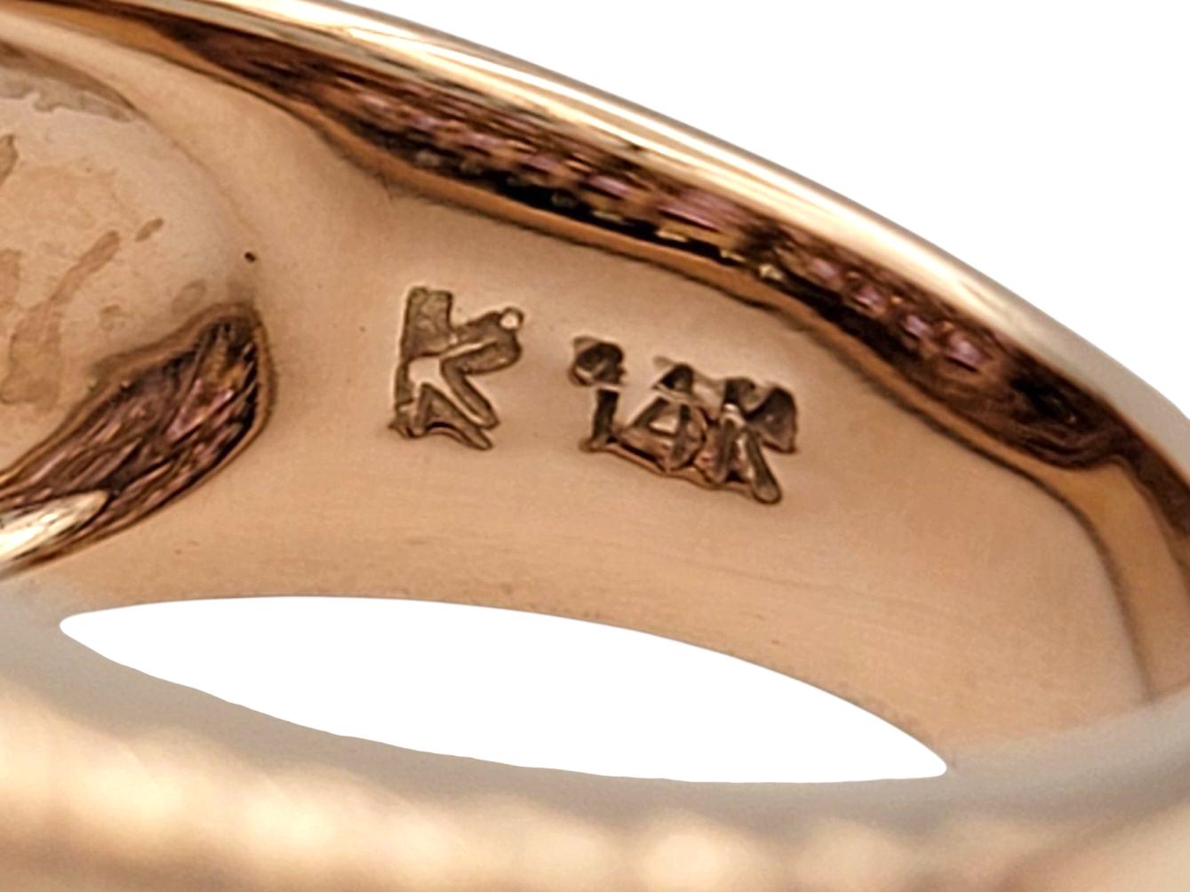 Le Vian Princess Pink Sapphire & Diamond Multi Row Band Ring 14 Karat Rose Gold For Sale 1