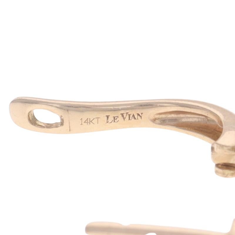 Women's Le Vian Raspberry Rhodolite Garnet Diamond J-Hoop Earrings Rose Gold 14k 1.32ctw For Sale