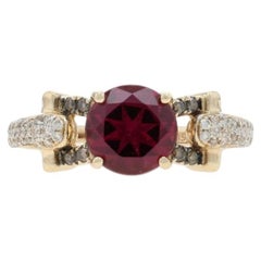 Le Vian Raspberry Rhodolite Garnet Diamond Ring - Yellow Gold 14k Rd 2.56ctw Bow