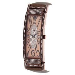 Le Vian Montre-bracelet rectangulaire chocolat en acier inoxydable et diamants, couleur chocolat