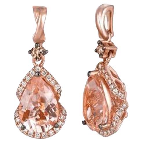 Le Vian Red Carpet Earrings Featuring Peach Morganite Chocolate Diamonds For Sale