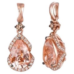 Le Vian Red Carpet Earrings Featuring Peach Morganite Chocolate Diamonds