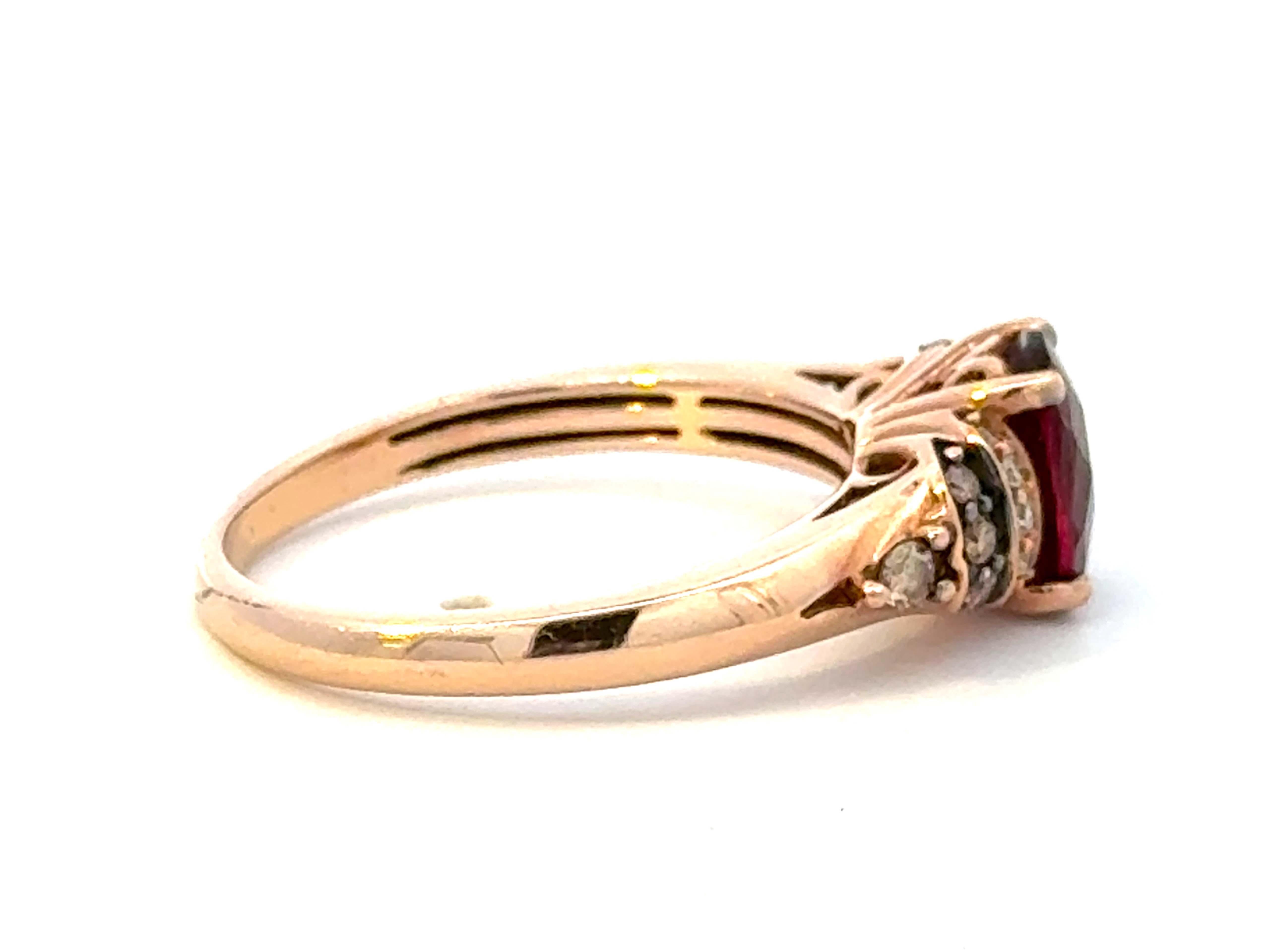 Le Vian Red Garnet and Diamond Ring 14k Rose Gold In Excellent Condition In Honolulu, HI
