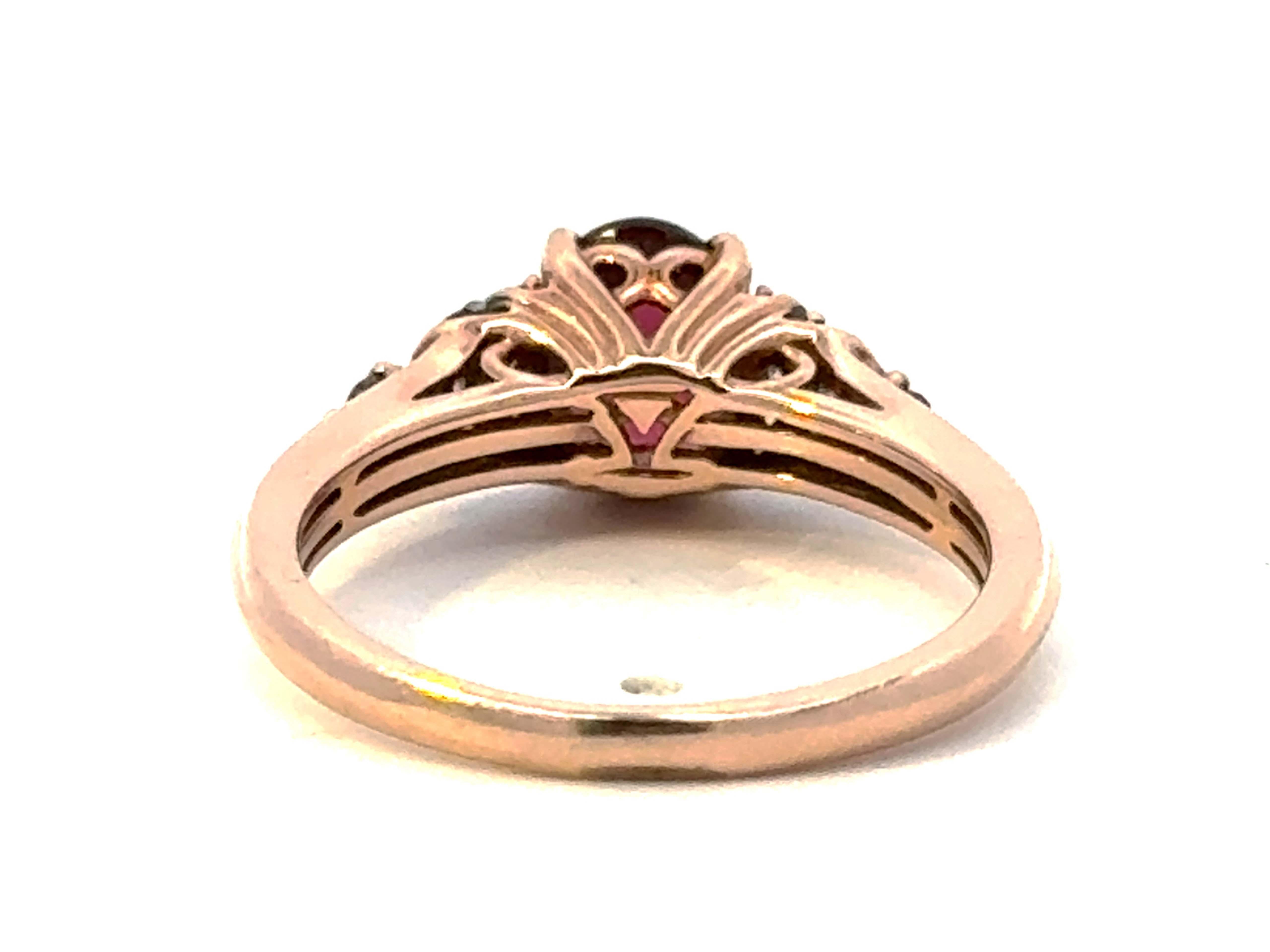 Le Vian Red Garnet and Diamond Ring 14k Rose Gold 1
