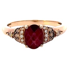 Le Vian Red Garnet and Diamond Ring 14k Rose Gold
