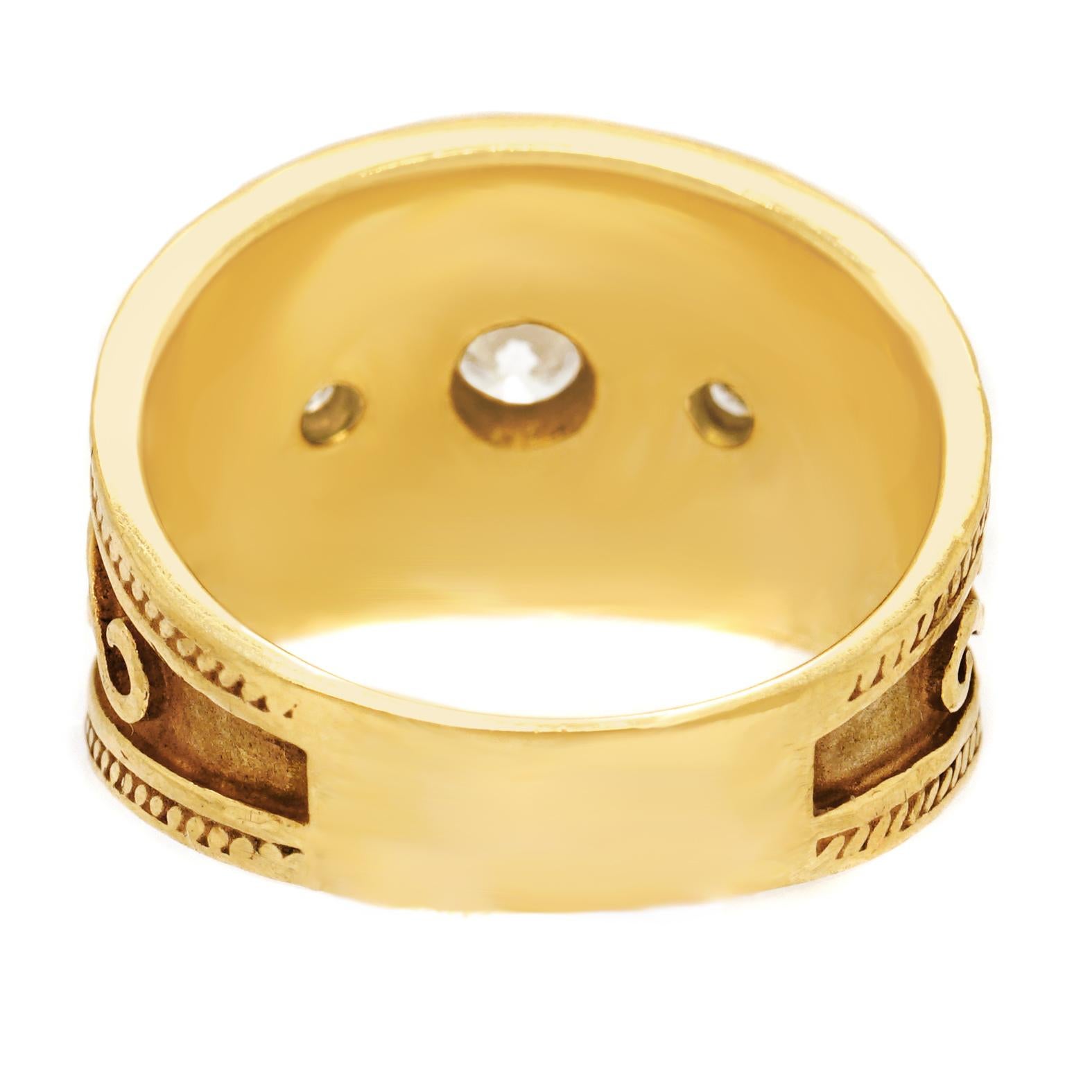 Women's or Men's Le Vian Renaissance Revival Diamond Set Gold Ring