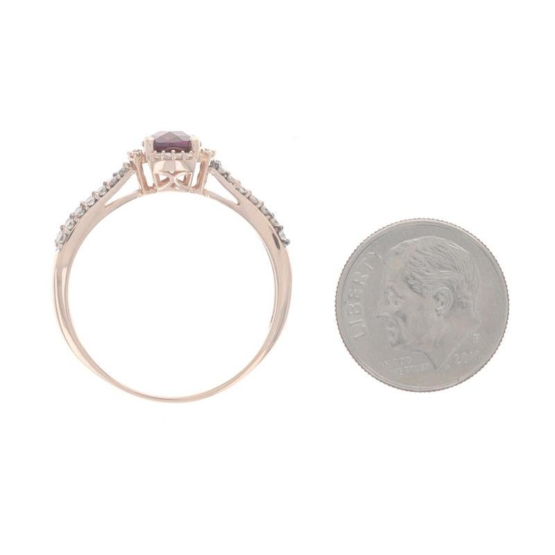 Women's Le Vian Rhodolite Garnet Diamond Ring - Rose Gold 14k Round Checkerboard 1.60ctw For Sale