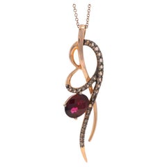 Le Vian Rhodolite Garnet Quartz Pendant Necklace 18" - Rose Gold 14k 2.50ctw