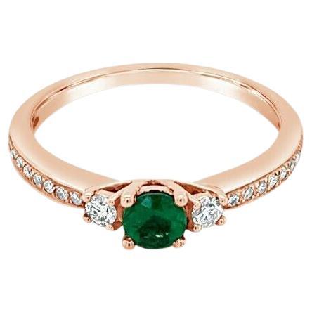 Le Vian Ring, Costa Smeralda Emeralds Vanilla Diamonds 14K Strawberry Gold