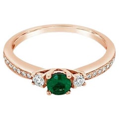 Le Vian Ring, Costa Smeralda Emeralds Vanilla Diamonds 14K Strawberry Gold