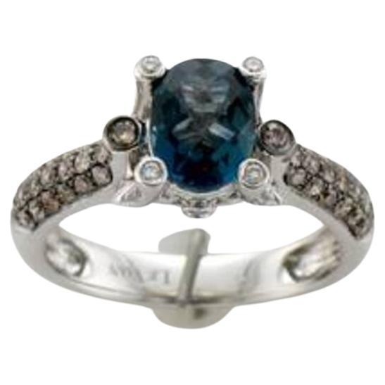 Le Vian-Ring mit blauem Topas und Schokoladendiamanten von Vanilla