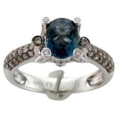Le Vian Ring featuring Blue Topaz Chocolate Diamonds , Vanilla Diamonds