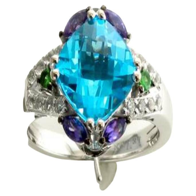 Le Vian Ring featuring Blue Topaz, Grape Amethyst, Forest Green Tsavorite,  For Sale